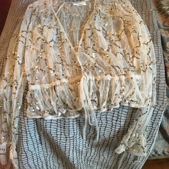 Urban Outfitters Stevie Tie Front Top Size Large - Picture 4 of 6